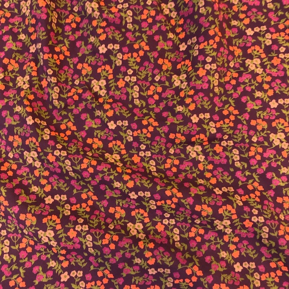 PrAna Purple Orange Floral Print Cold Shoulder Top - Picture 3 of 6
